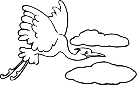 Egret Flies Coloring Page